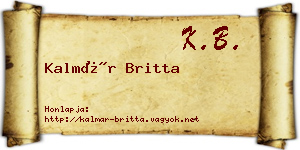 Kalmár Britta névjegykártya